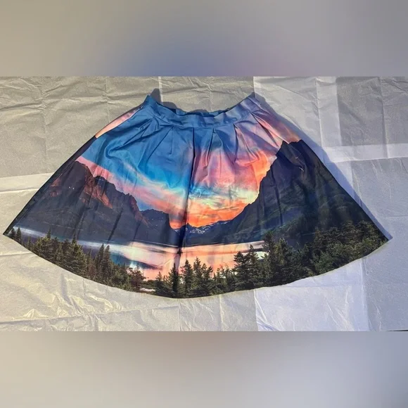 Modcloth Scenic Print Skirt - Picture 1 of 6